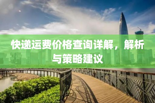 快递运费价格查询详解，解析与策略建议