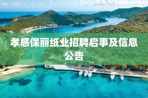 孝感保丽纸业招聘启事及信息公告