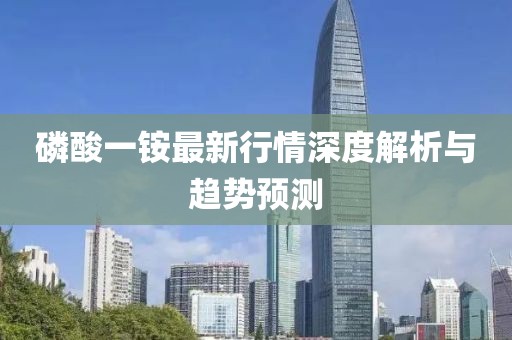 磷酸一铵最新行情深度解析与趋势预测