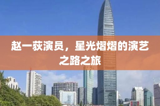 赵一荻演员，星光熠熠的演艺之路之旅