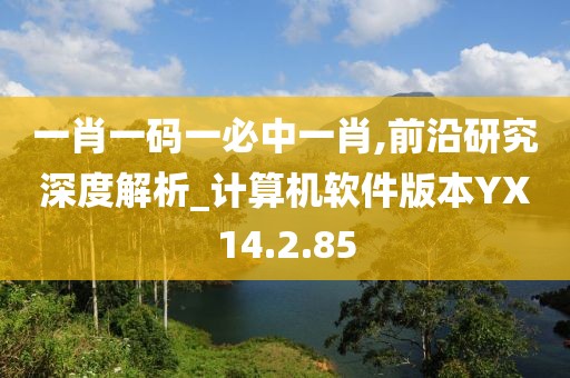 一肖一码一必中一肖,前沿研究深度解析_计算机软件版本YX14.2.85