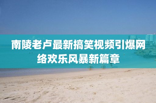 南陵老卢最新搞笑视频引爆网络欢乐风暴新篇章