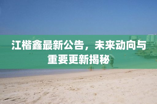 江楷鑫最新公告，未来动向与重要更新揭秘