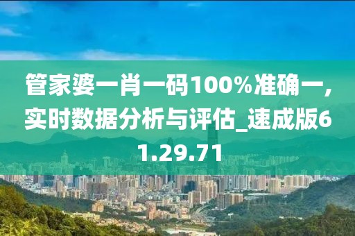 管家婆一肖一码100%准确一,实时数据分析与评估_速成版61.29.71