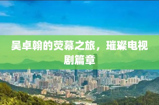吴卓翰的荧幕之旅，璀璨电视剧篇章