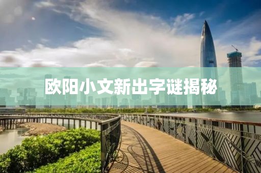 欧阳小文新出字谜揭秘
