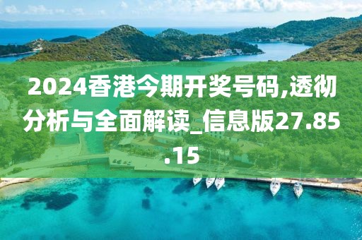 2024香港今期开奖号码,透彻分析与全面解读_信息版27.85.15