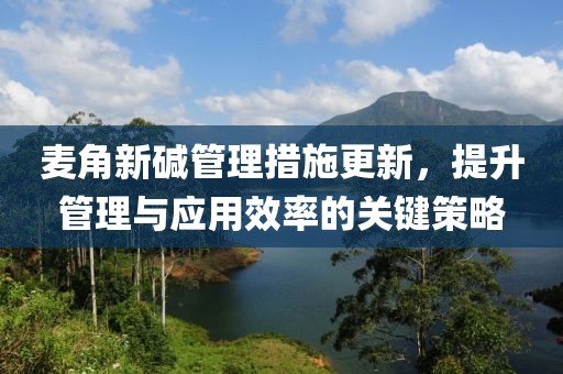 麦角新碱管理措施更新，提升管理与应用效率的关键策略