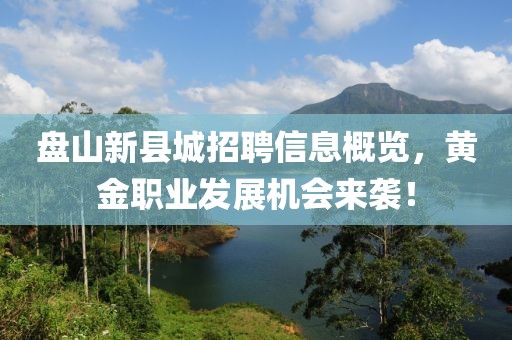 盘山新县城招聘信息概览，黄金职业发展机会来袭！