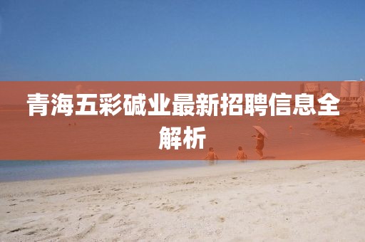青海五彩碱业最新招聘信息全解析