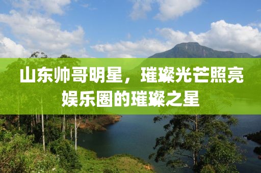 山东帅哥明星，璀璨光芒照亮娱乐圈的璀璨之星