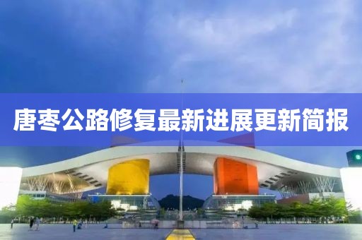 唐枣公路修复最新进展更新简报