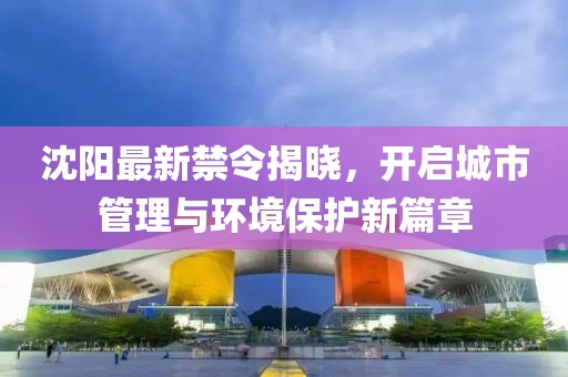 沈阳最新禁令揭晓，开启城市管理与环境保护新篇章