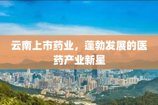 云南上市药业，蓬勃发展的医药产业新星