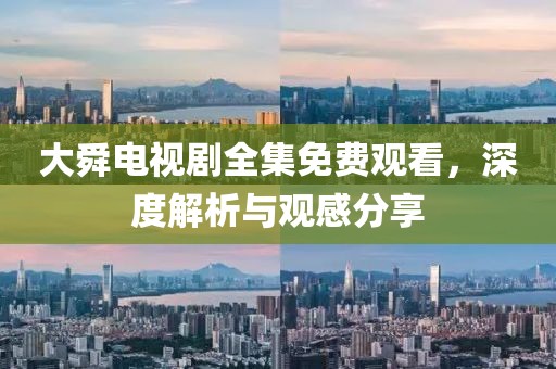 大舜电视剧全集免费观看，深度解析与观感分享