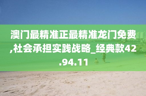 澳门最精准正最精准龙门免费,社会承担实践战略_经典款42.94.11