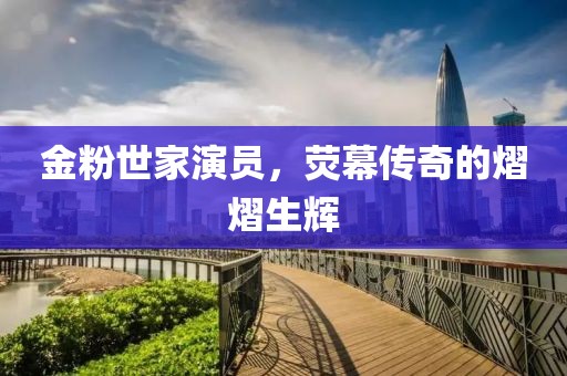 金粉世家演员，荧幕传奇的熠熠生辉