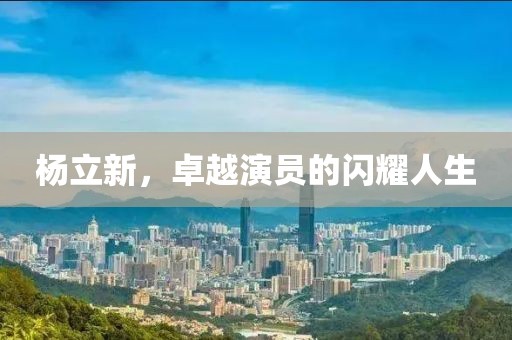 杨立新，卓越演员的闪耀人生
