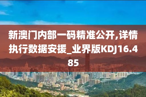 新澳门内部一码精准公开,详情执行数据安援_业界版KDJ16.485