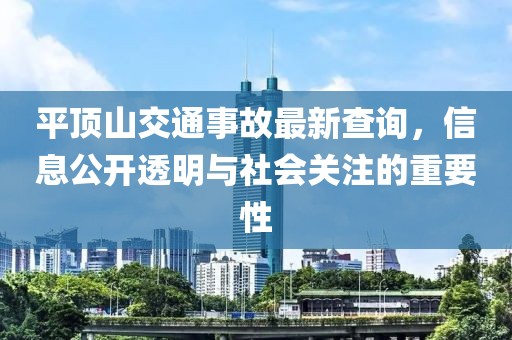 平顶山交通事故最新查询，信息公开透明与社会关注的重要性