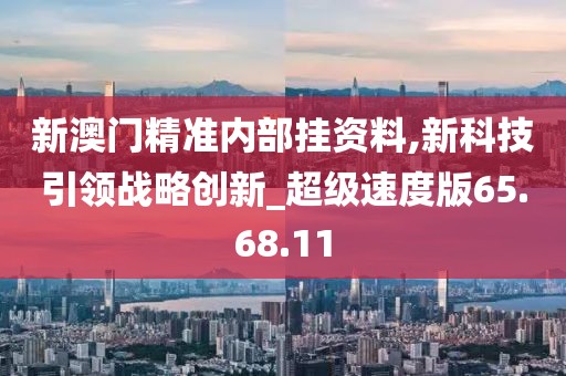 新澳门精准内部挂资料,新科技引领战略创新_超级速度版65.68.11