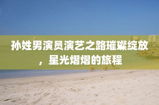 孙姓男演员演艺之路璀璨绽放，星光熠熠的旅程