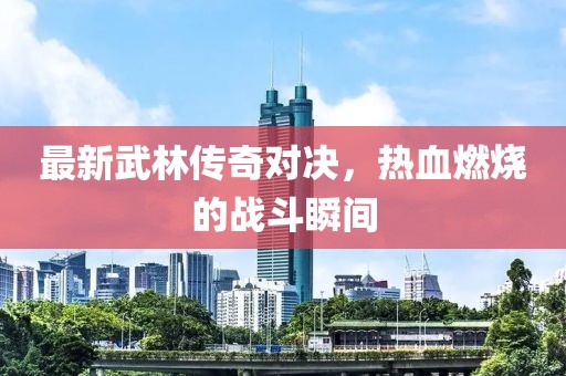 最新武林传奇对决，热血燃烧的战斗瞬间