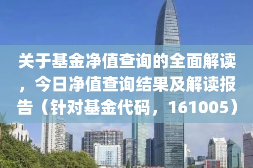 关于基金净值查询的全面解读，今日净值查询结果及解读报告（针对基金代码，161005）