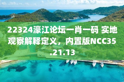 22324濠江论坛一肖一码 实地观察解释定义，内置版NCC35.21.13