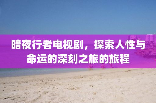 暗夜行者电视剧，探索人性与命运的深刻之旅的旅程