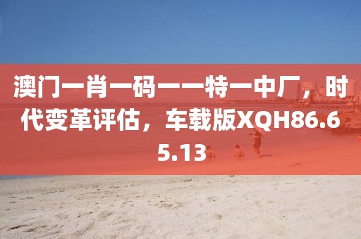 澳门一肖一码一一特一中厂，时代变革评估，车载版XQH86.65.13