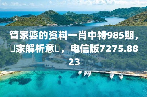 管家婆的资料一肖中特985期，專家解析意見，电信版7275.8823