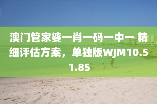澳门管家婆一肖一码一中一 精细评估方案，单独版WJM10.51.85
