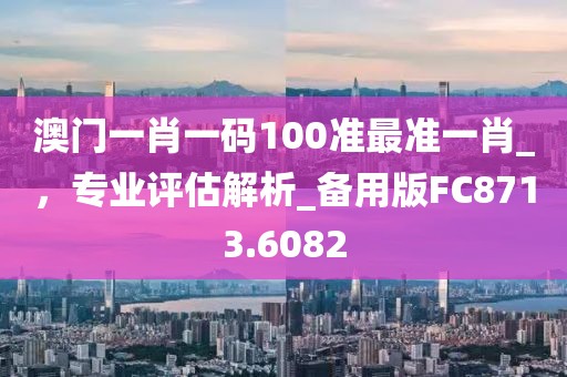 澳门一肖一码100准最准一肖_，专业评估解析_备用版FC8713.6082