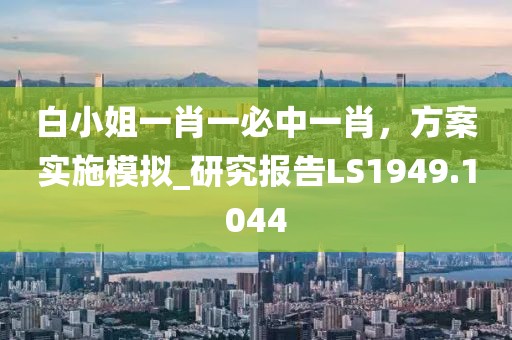 白小姐一肖一必中一肖，方案实施模拟_研究报告LS1949.1044