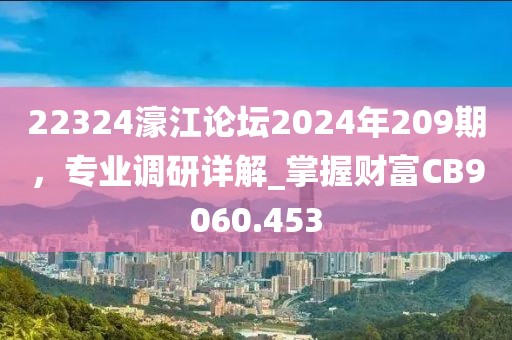 22324濠江论坛2024年209期，专业调研详解_掌握财富CB9060.453