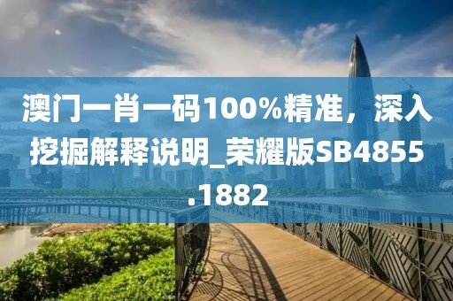 澳门一肖一码100%精准，深入挖掘解释说明_荣耀版SB4855.1882
