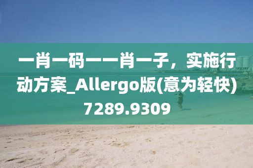 一肖一码一一肖一子，实施行动方案_Allergo版(意为轻快)7289.9309
