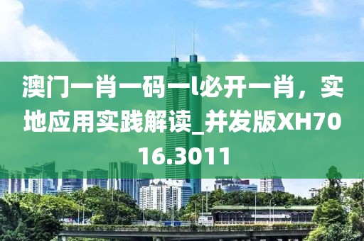 澳门一肖一码一l必开一肖，实地应用实践解读_并发版XH7016.3011