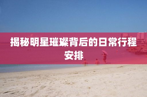 揭秘明星璀璨背后的日常行程安排