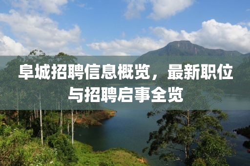 阜城招聘信息概览，最新职位与招聘启事全览