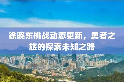 徐晓东挑战动态更新，勇者之旅的探索未知之路