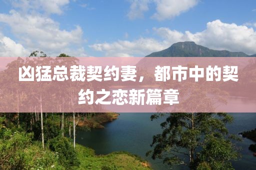 凶猛总裁契约妻，都市中的契约之恋新篇章