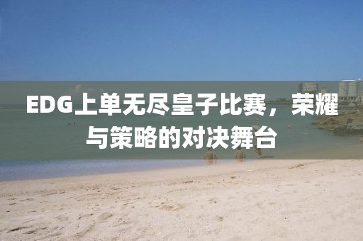 EDG上单无尽皇子比赛，荣耀与策略的对决舞台